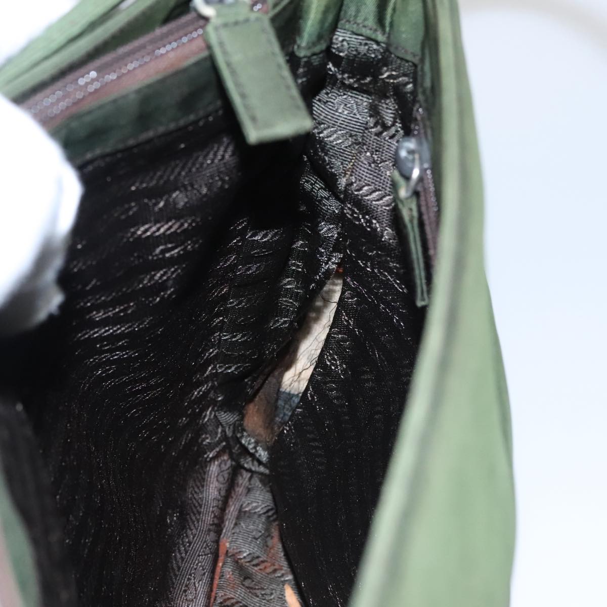 PRADA Shoulder Bag Nylon Khaki Auth 109706