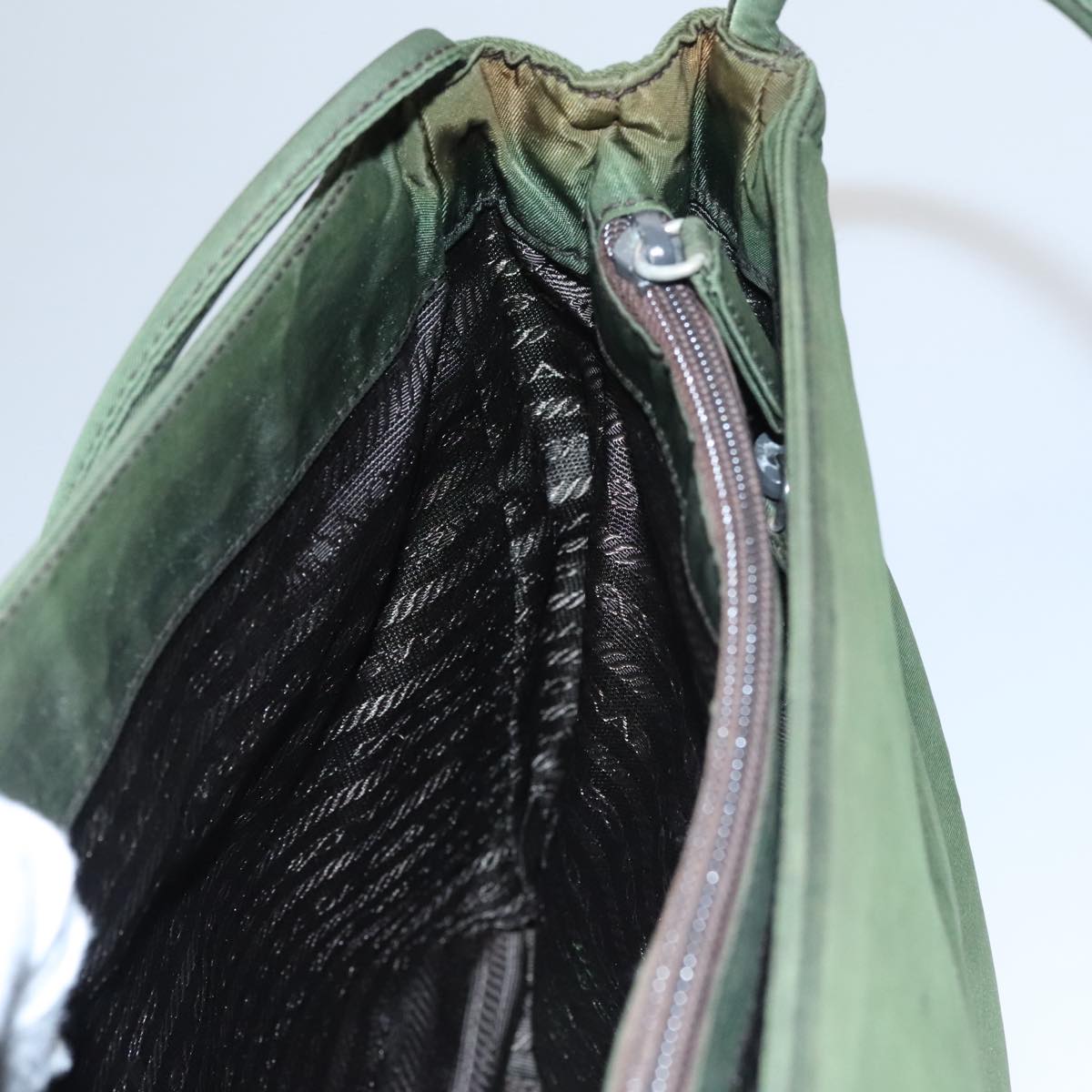 PRADA Shoulder Bag Nylon Khaki Auth 109706