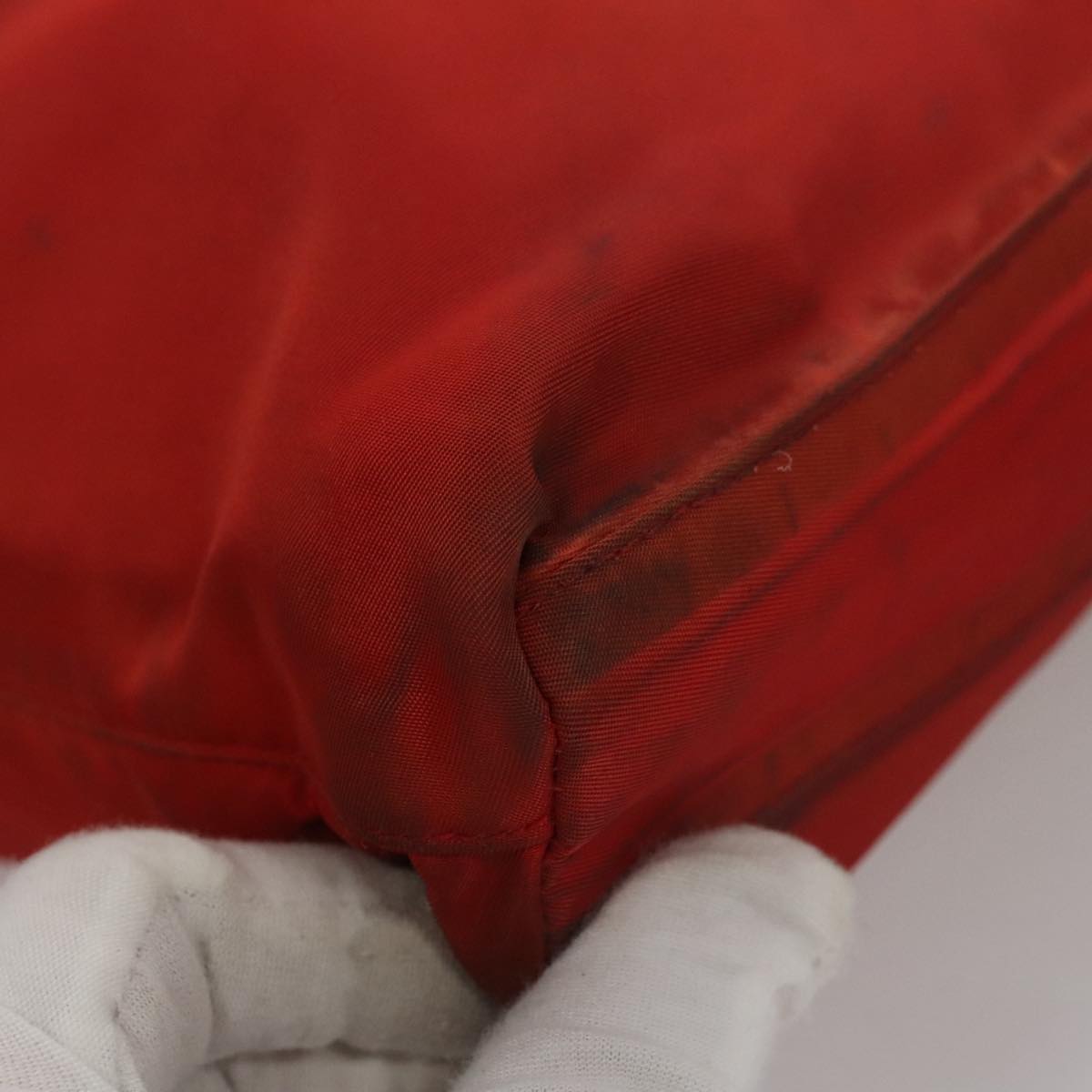 PRADA Shoulder Bag Nylon Red Auth 109708