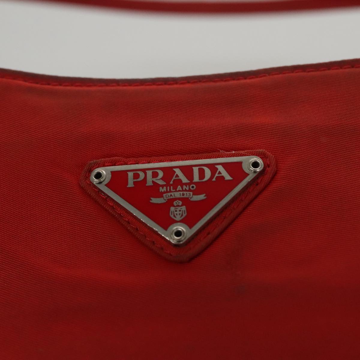 PRADA Shoulder Bag Nylon Red Auth 109708