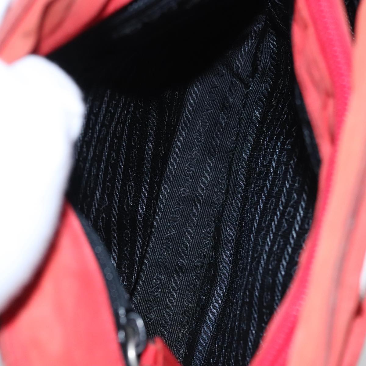 PRADA Shoulder Bag Nylon Red Auth 109708