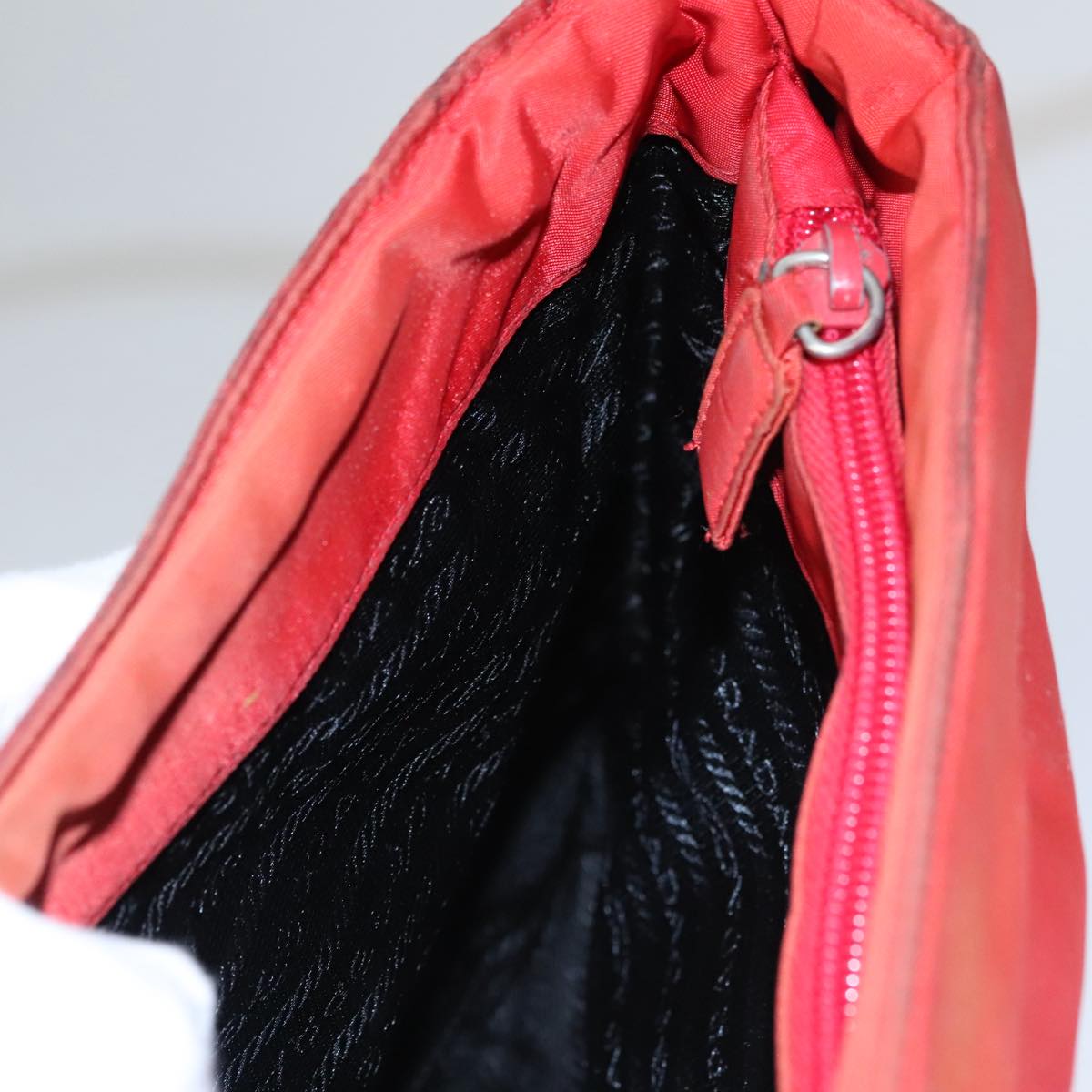 PRADA Shoulder Bag Nylon Red Auth 109708
