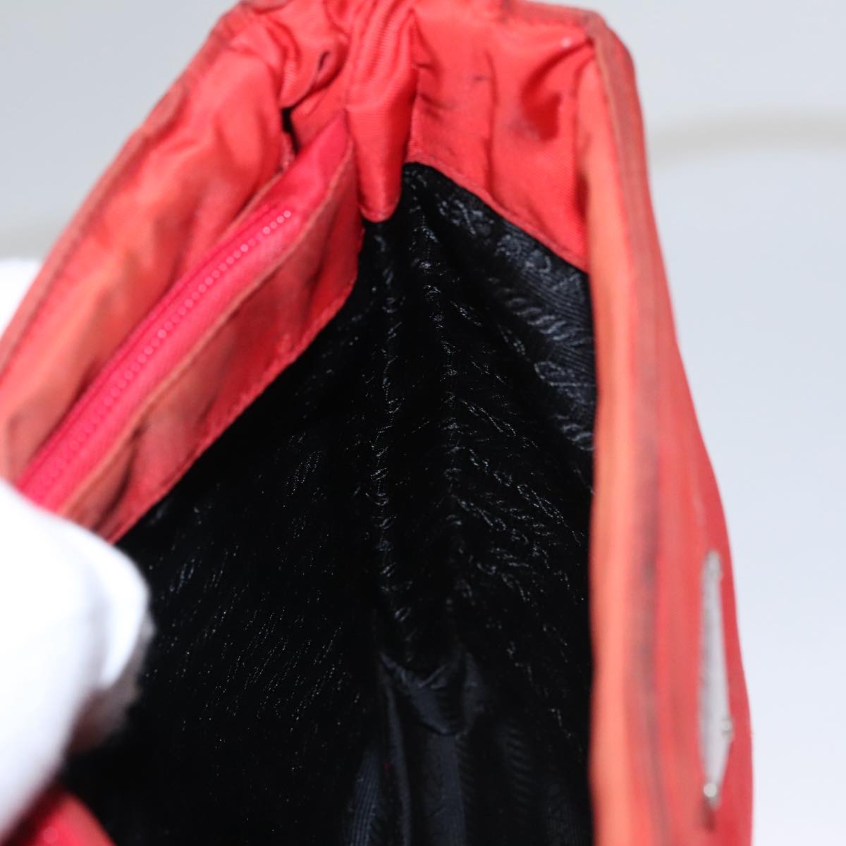 PRADA Shoulder Bag Nylon Red Auth 109708