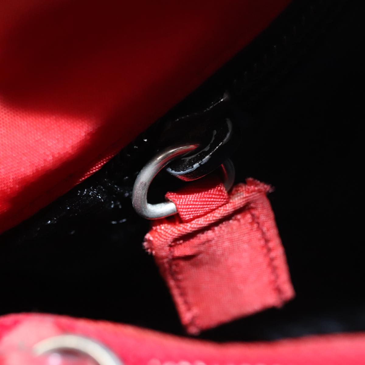 PRADA Shoulder Bag Nylon Red Auth 109708