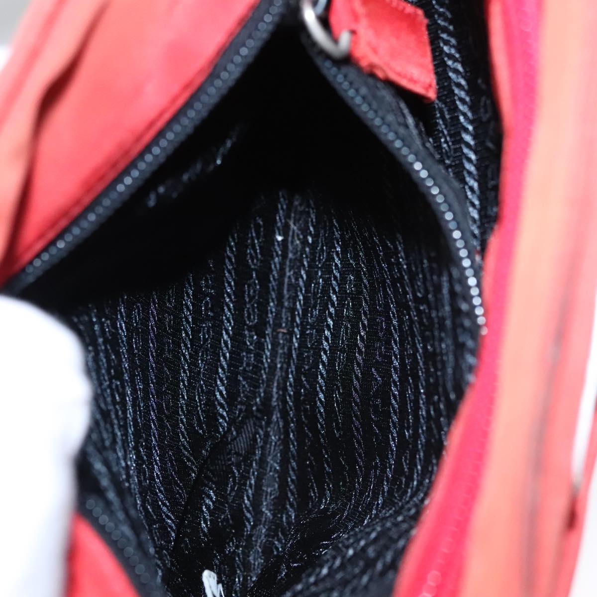 PRADA Shoulder Bag Nylon Red Auth 109708
