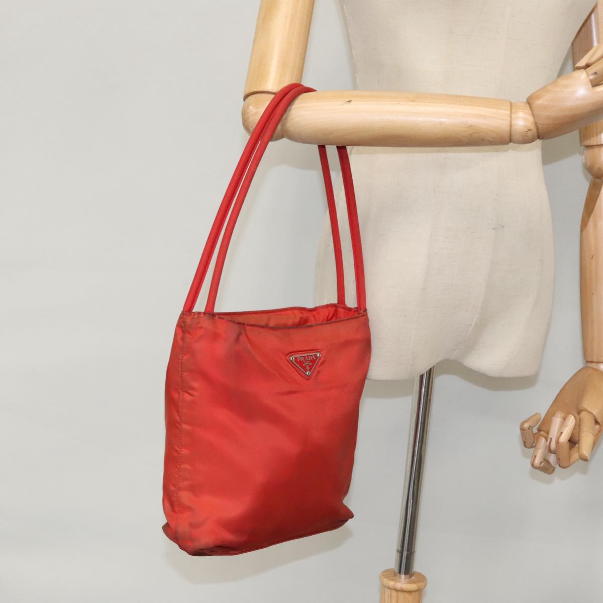 PRADA Shoulder Bag Nylon Red Auth 109708