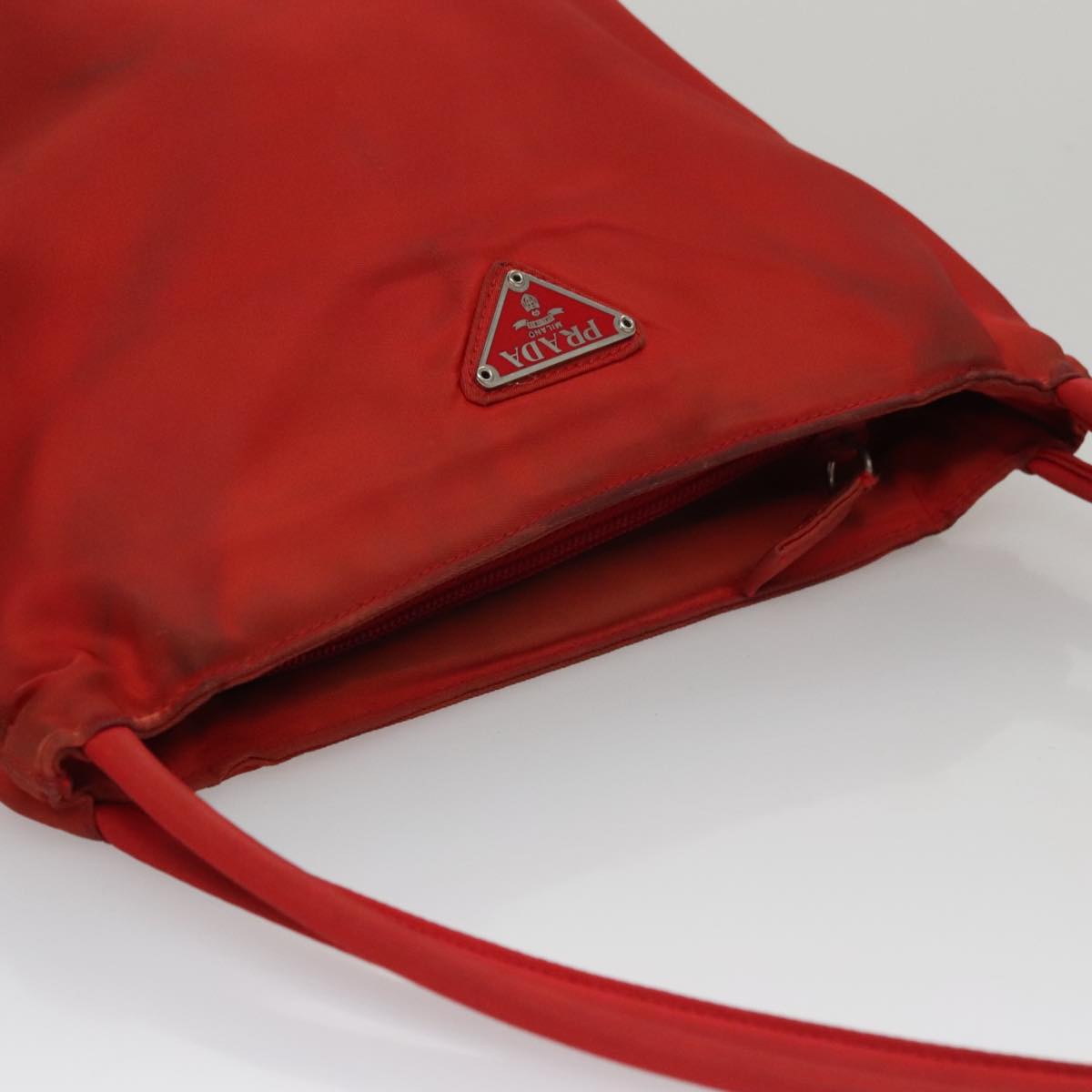 PRADA Shoulder Bag Nylon Red Auth 109708
