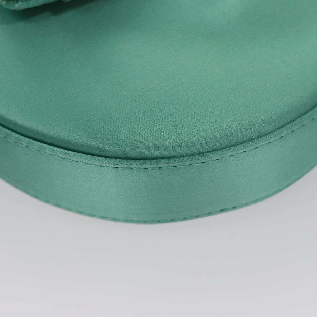 FENDI Hand Bag Satin Green Auth 109715SAV