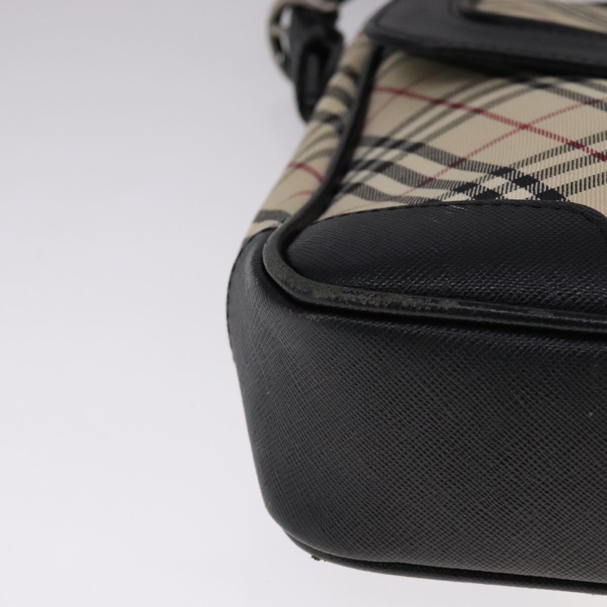 BURBERRY Nova Check Shoulder Bag Canvas Beige Auth 109723