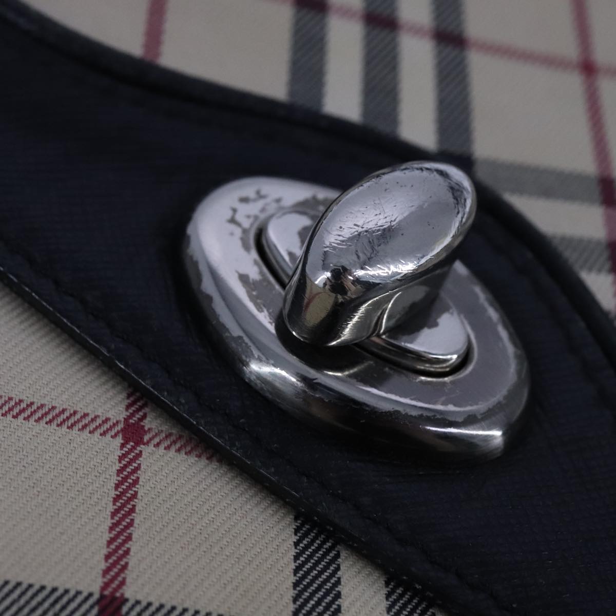 BURBERRY Nova Check Shoulder Bag Canvas Beige Auth 109723