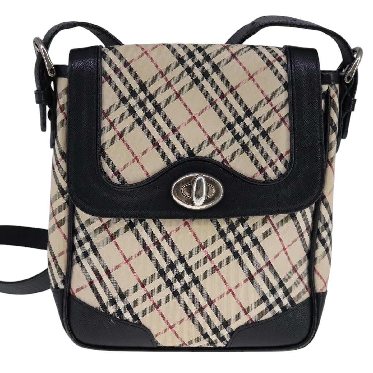 BURBERRY Nova Check Shoulder Bag Canvas Beige Auth 109723