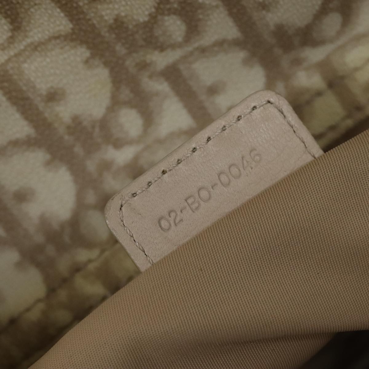 Christian Dior Trotter Canvas Trotter Romantic Bag PVC Beige Silver Auth 109778