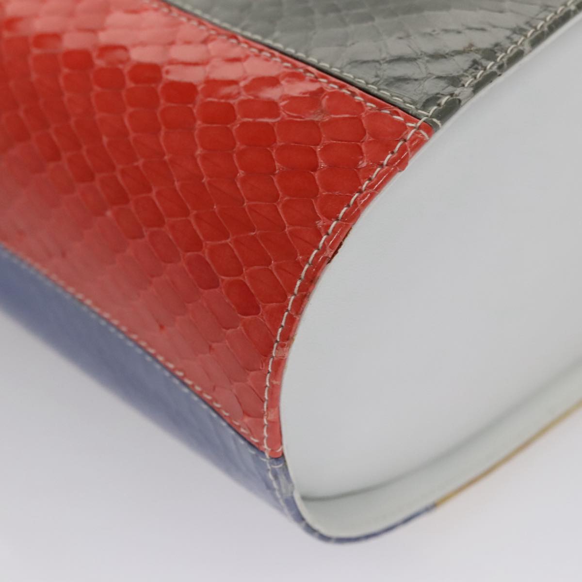 Salvatore Ferragamo Gancini Embossing Bag Leather 2way Multicolor Auth 109792V