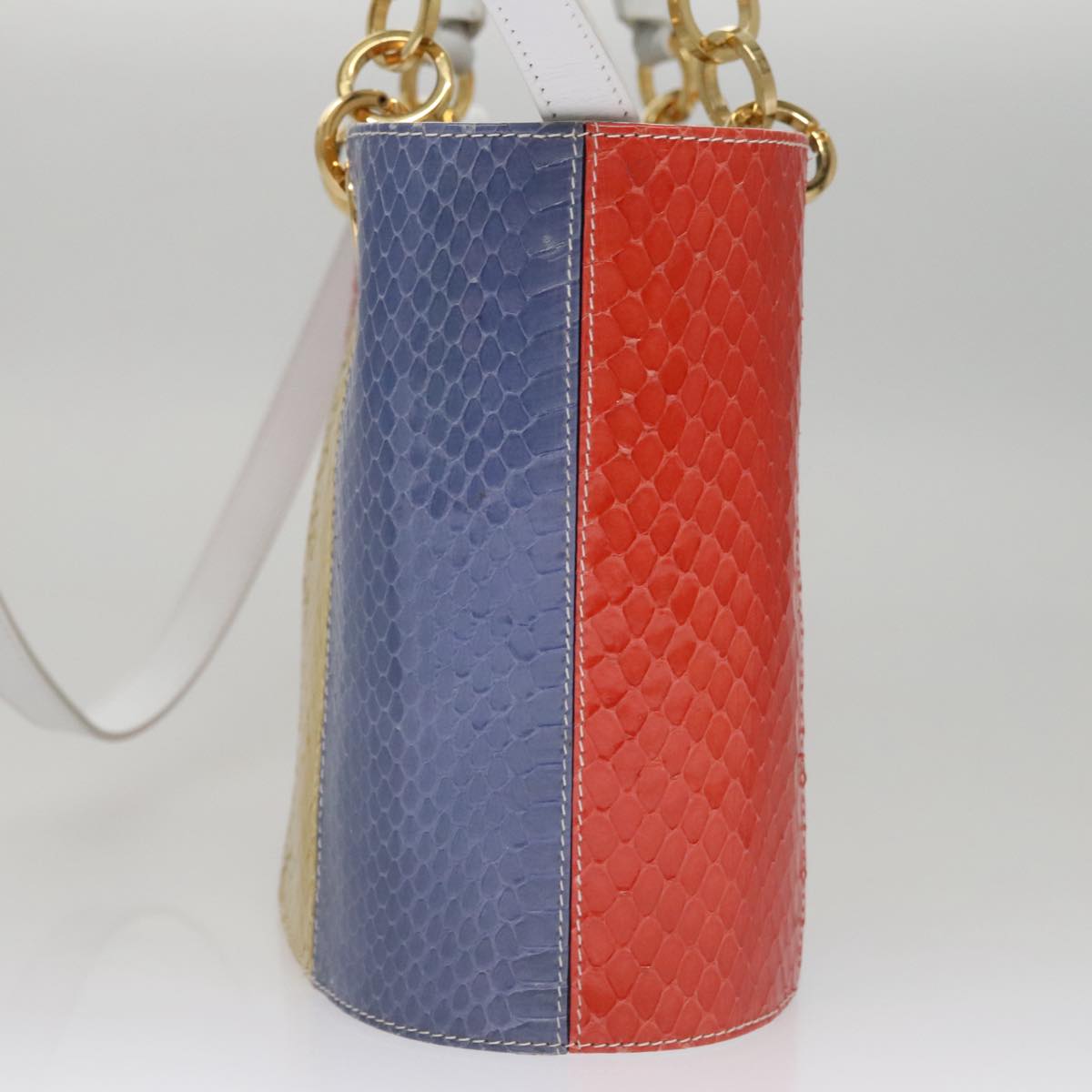 Salvatore Ferragamo Gancini Embossing Bag Leather 2way Multicolor Auth 109792V