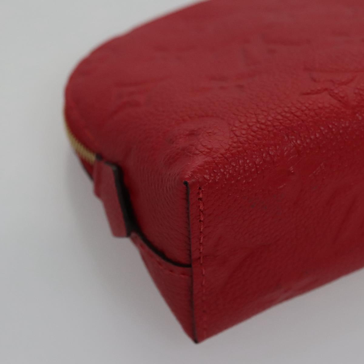 LOUIS VUITTON Monogram Empreinte Pochette Cosmetic PM Red M69414 LV Auth 109799A