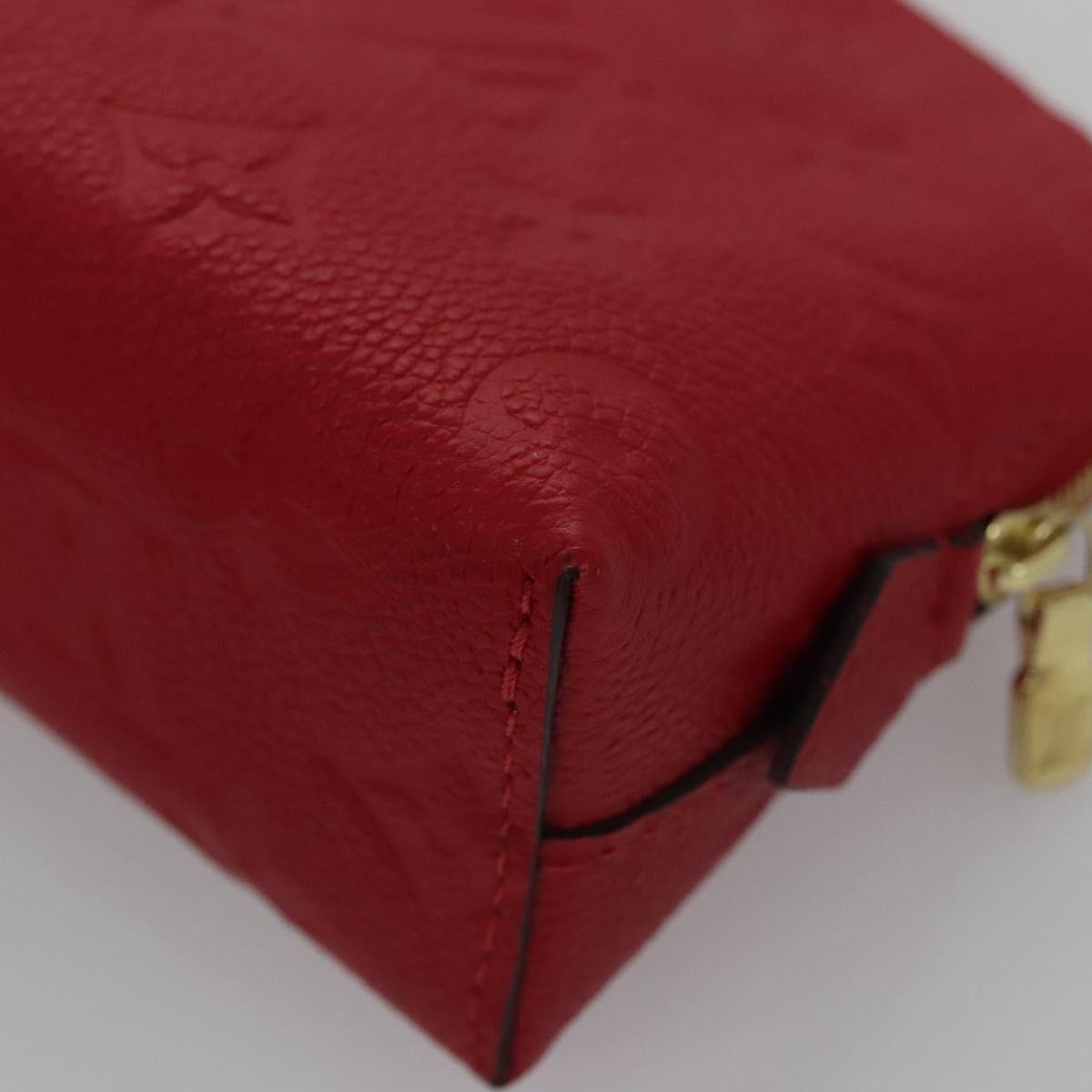 LOUIS VUITTON Monogram Empreinte Pochette Cosmetic PM Red M69414 LV Auth 109799A