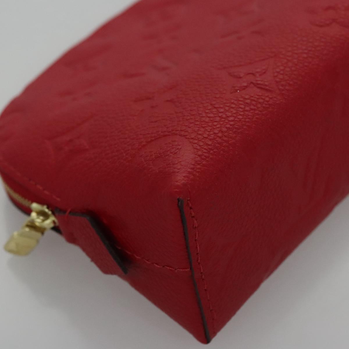 LOUIS VUITTON Monogram Empreinte Pochette Cosmetic PM Red M69414 LV Auth 109799A