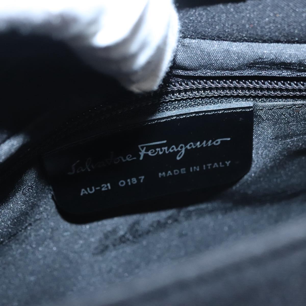 Salvatore Ferragamo Hand Bag Nylon Black Auth 109806