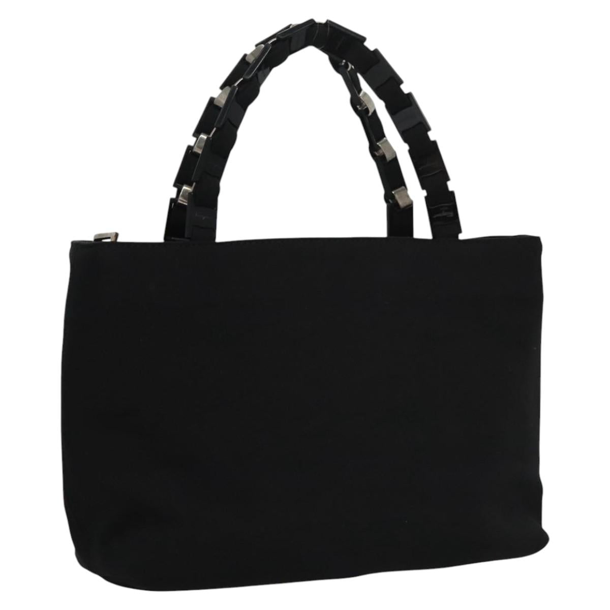 Salvatore Ferragamo Hand Bag Nylon Black Auth 109806