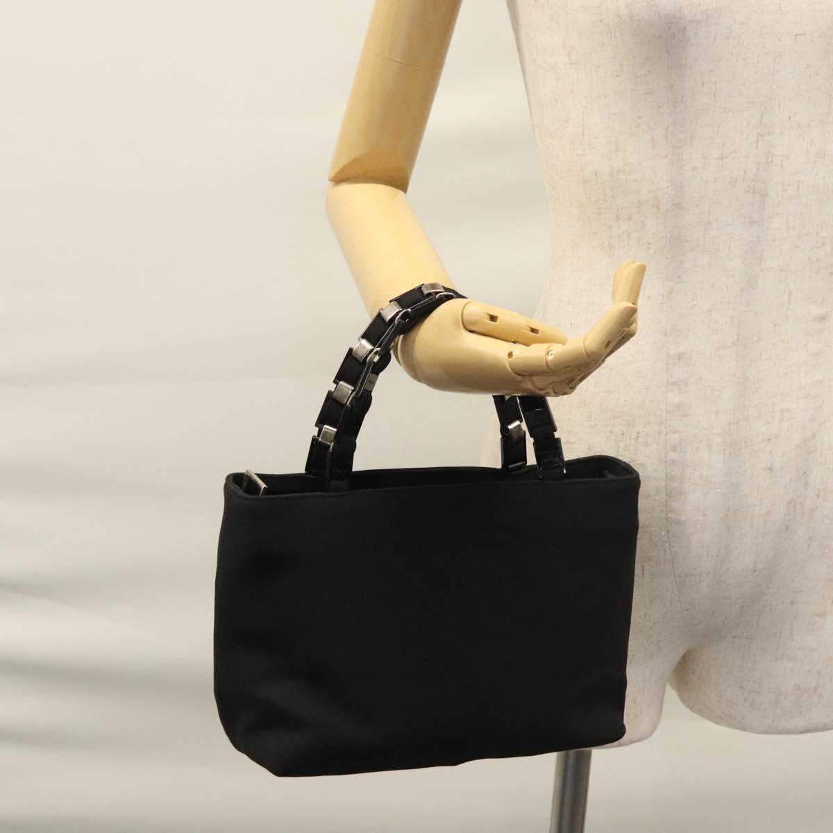 Salvatore Ferragamo Hand Bag Nylon Black Auth 109806