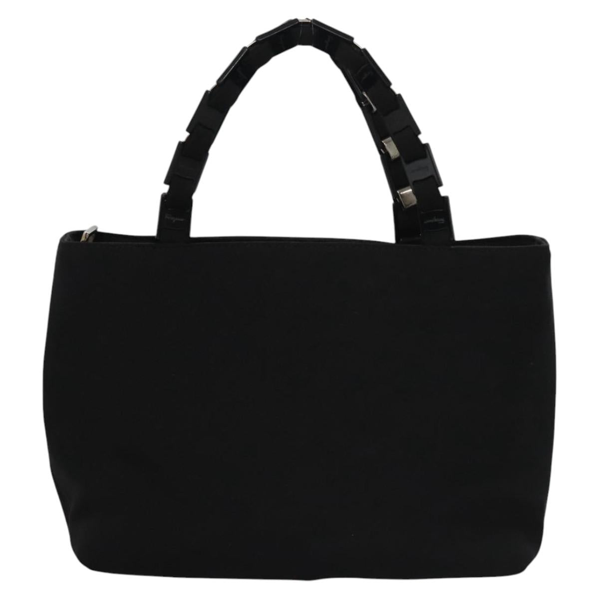 Salvatore Ferragamo Hand Bag Nylon Black Auth 109806