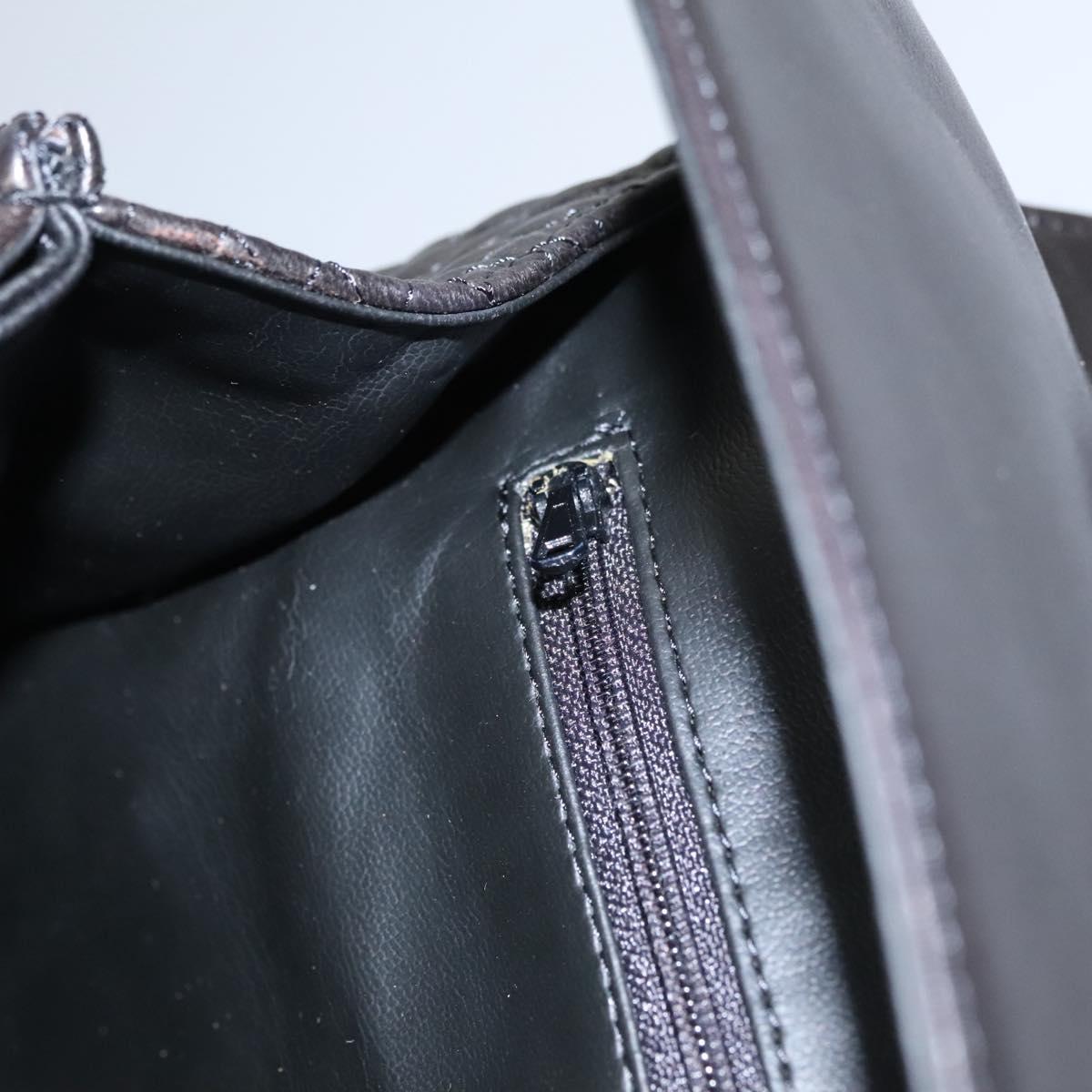 BALLY Quilted Chain Shoulder Bag Leather Black Auth 109809