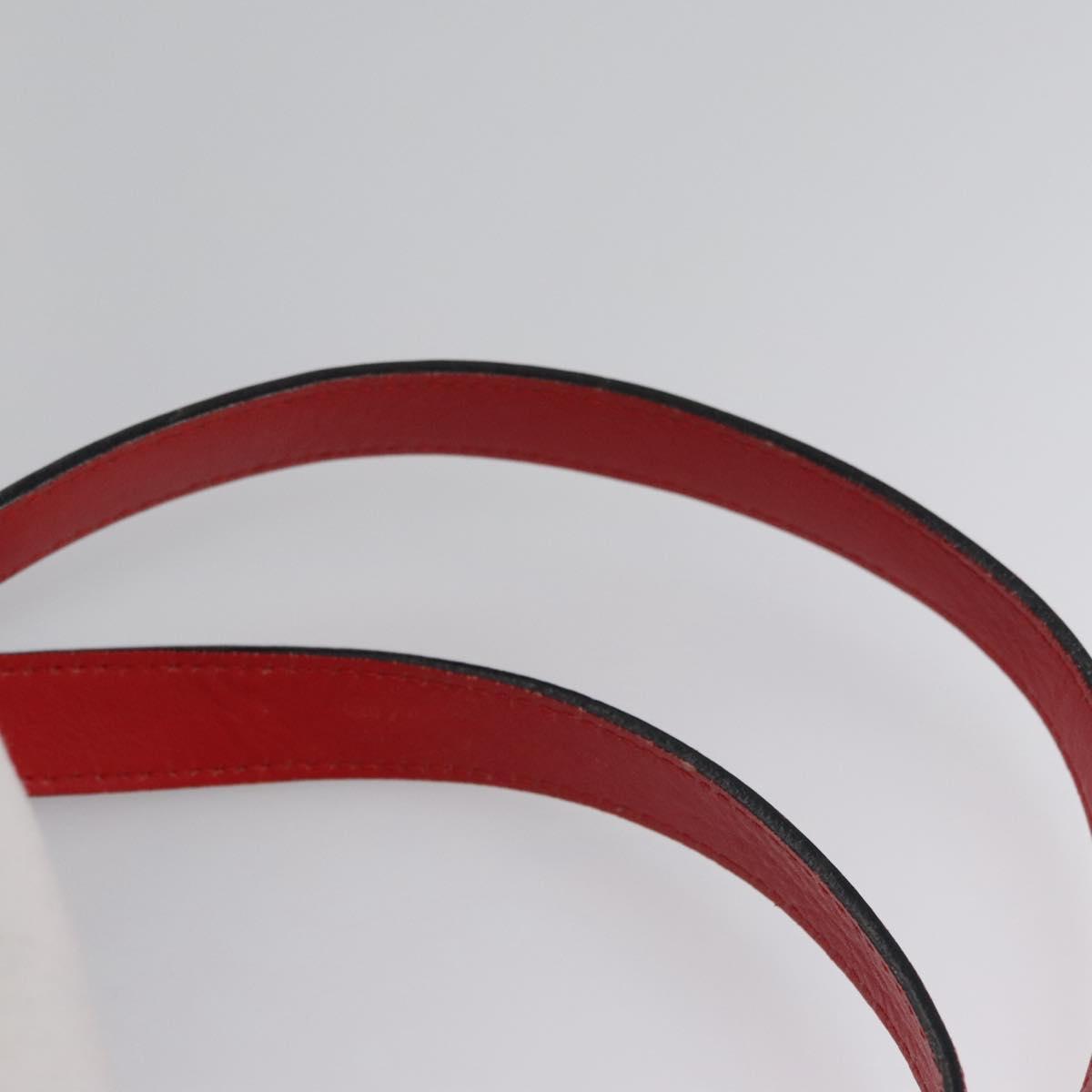 CELINE Backpack Leather Red Gold Auth 109813