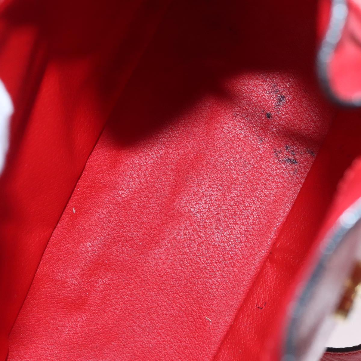 CELINE Backpack Leather Red Gold Auth 109813