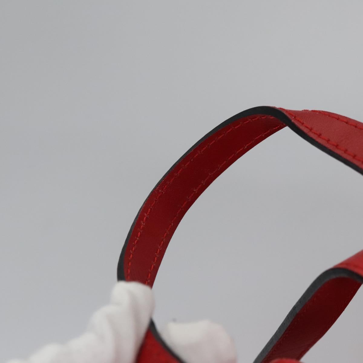 CELINE Backpack Leather Red Gold Auth 109813