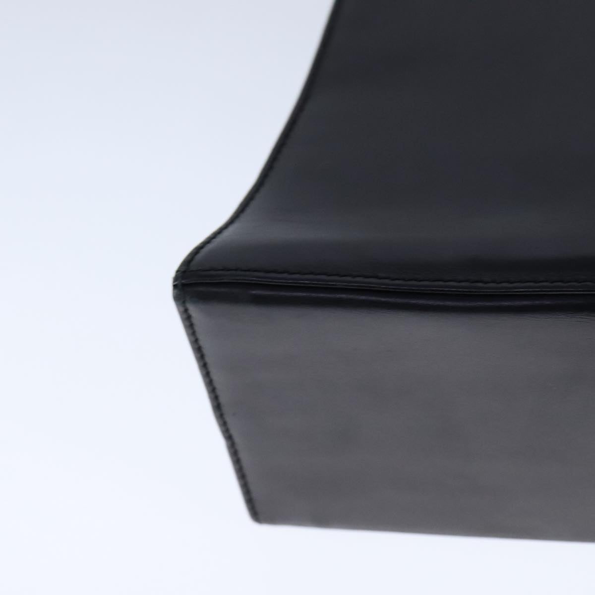 Salvatore Ferragamo Gancini Hand Bag Leather 2way Black Gold Auth 109838