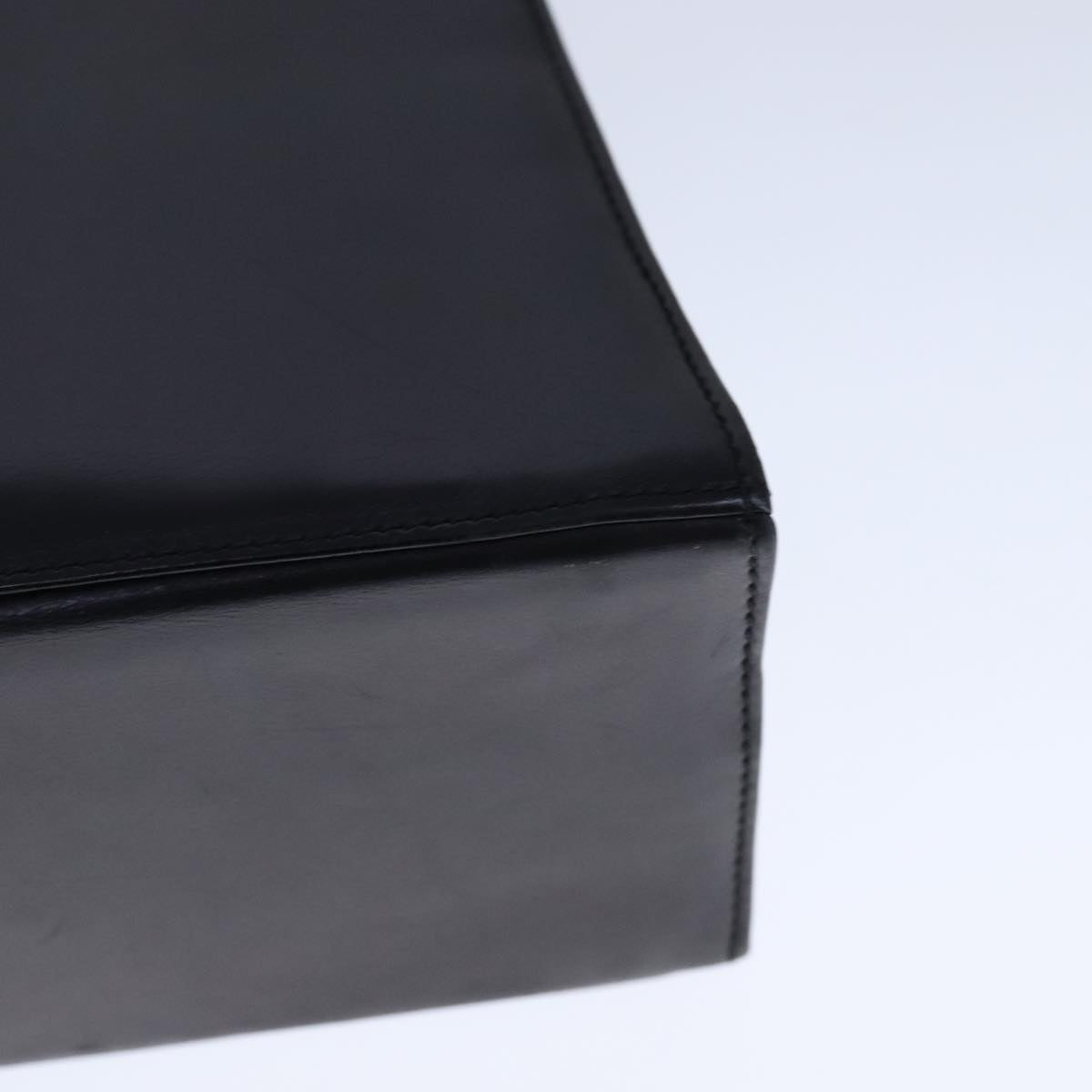 Salvatore Ferragamo Gancini Hand Bag Leather 2way Black Gold Auth 109838