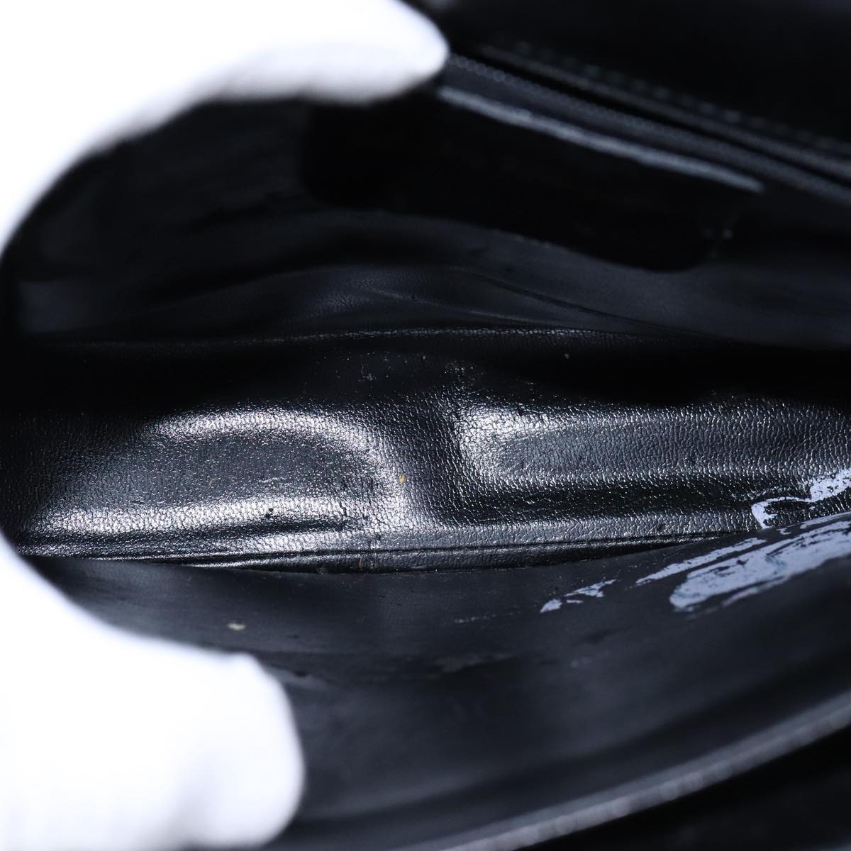 Salvatore Ferragamo Gancini Hand Bag Leather 2way Black Gold Auth 109838