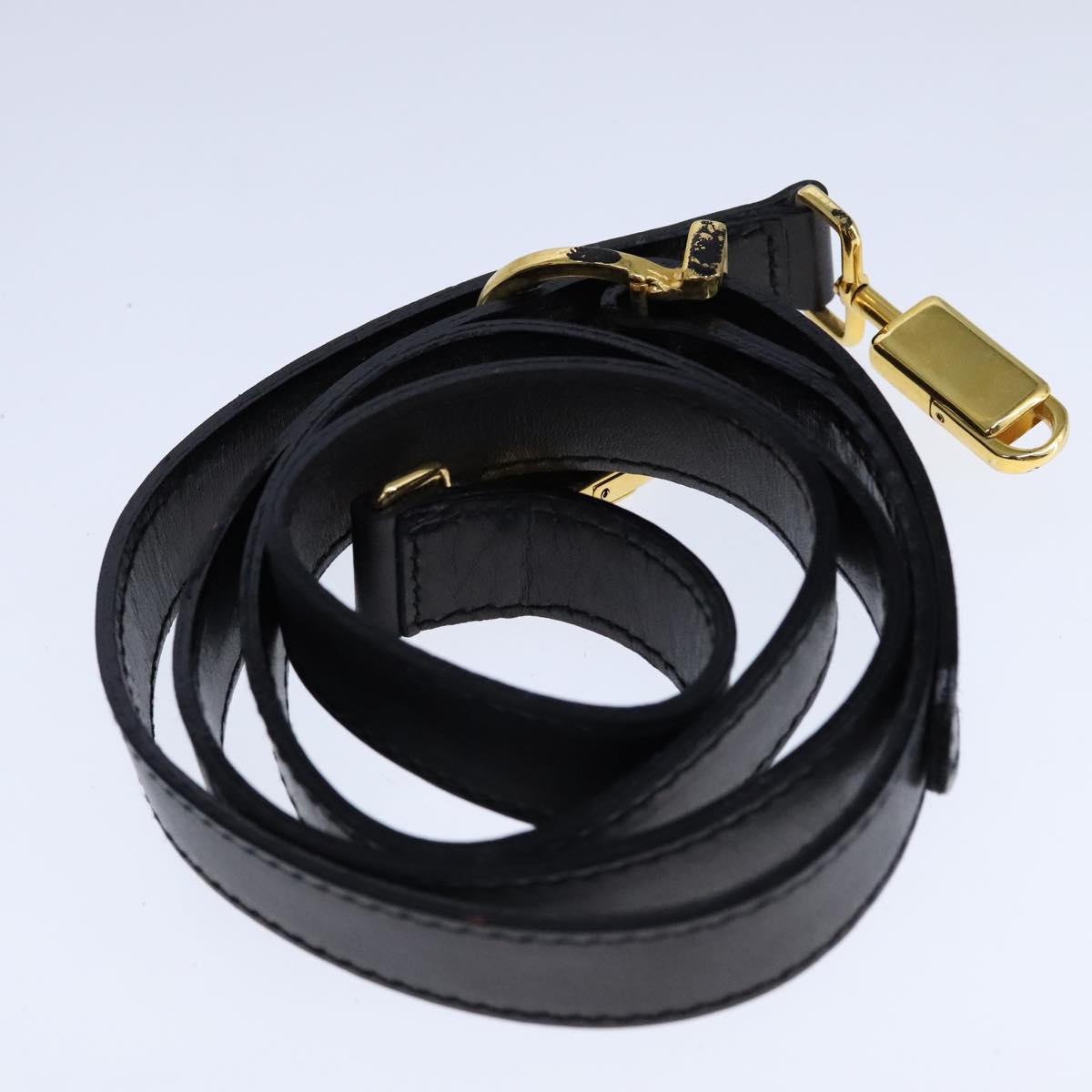 Salvatore Ferragamo Gancini Hand Bag Leather 2way Black Gold Auth 109838