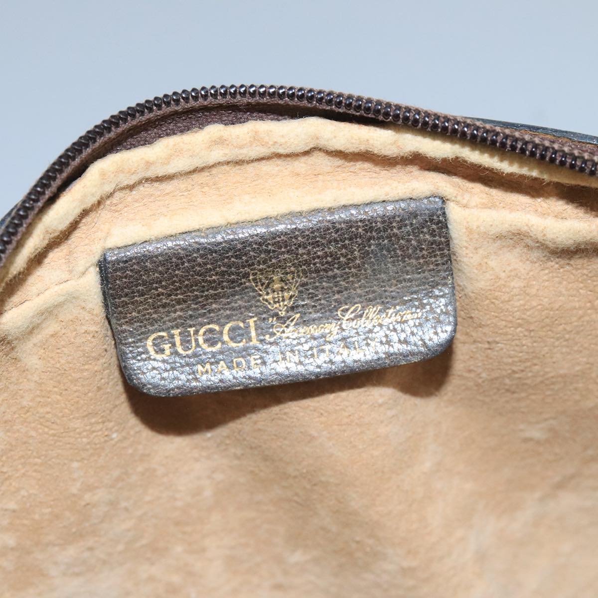 GUCCI GG Supreme Web Sherry Line Clutch Bag PVC Beige 32 014 3553 Auth 109848