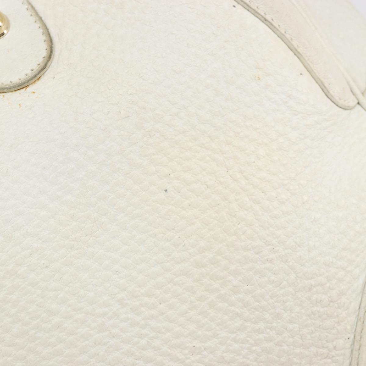 GUCCI Sherry Line Hand Bag Leather White Red Navy Auth 109855