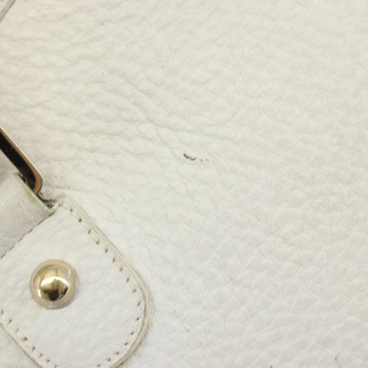 GUCCI Sherry Line Hand Bag Leather White Red Navy Auth 109855