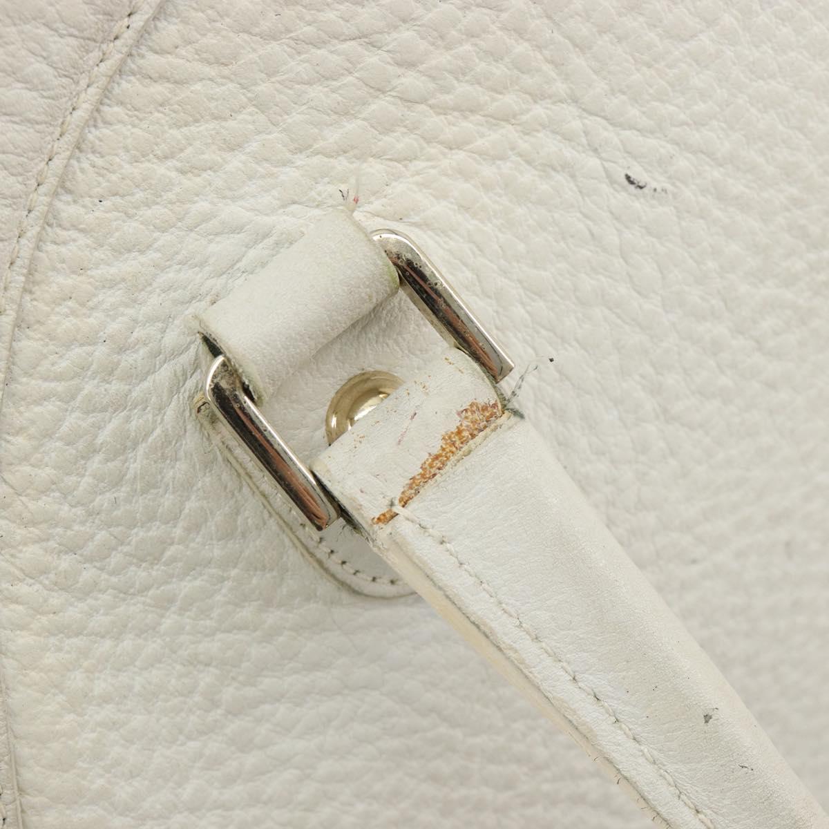 GUCCI Sherry Line Hand Bag Leather White Red Navy Auth 109855