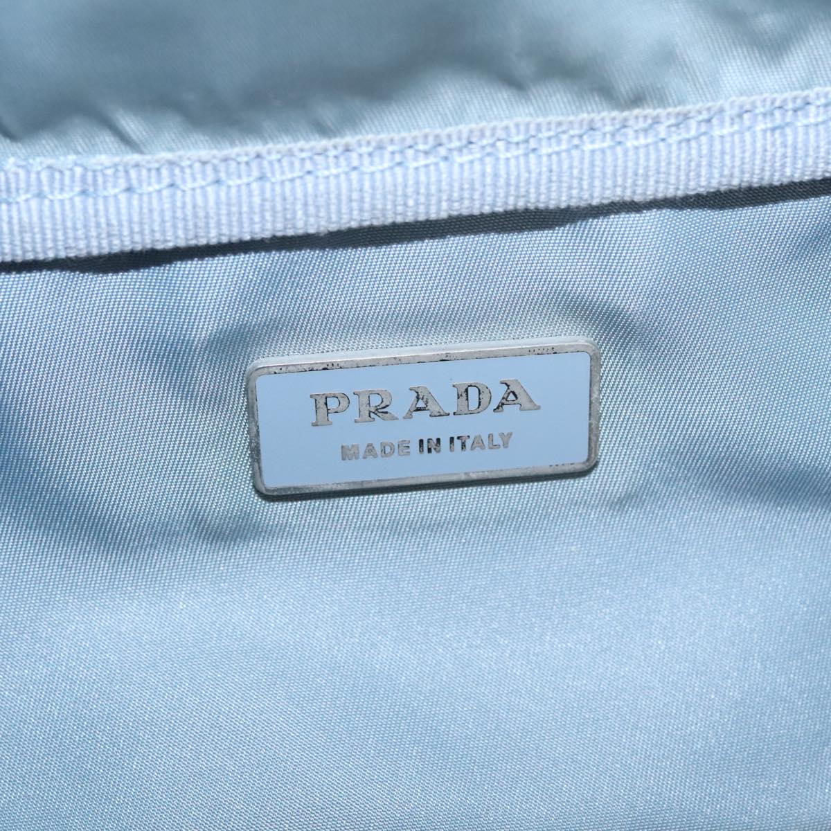PRADA Shoulder Bag Nylon Light Blue Auth 109898