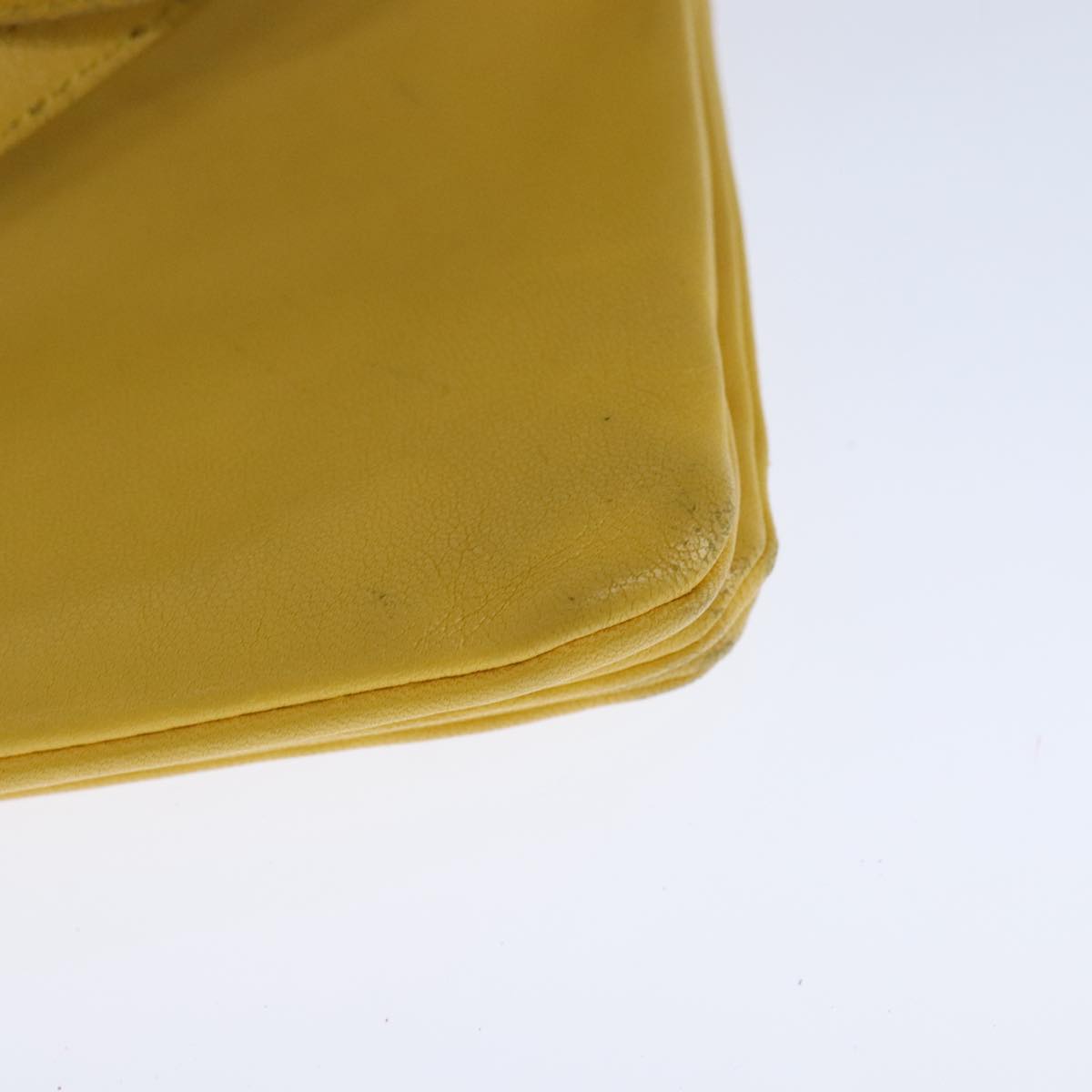 CELINE Trio Shoulder Bag Leather Yellow Gold Auth 109899