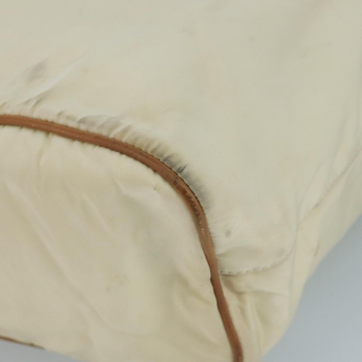 PRADA Shoulder Bag Nylon White Auth 109902