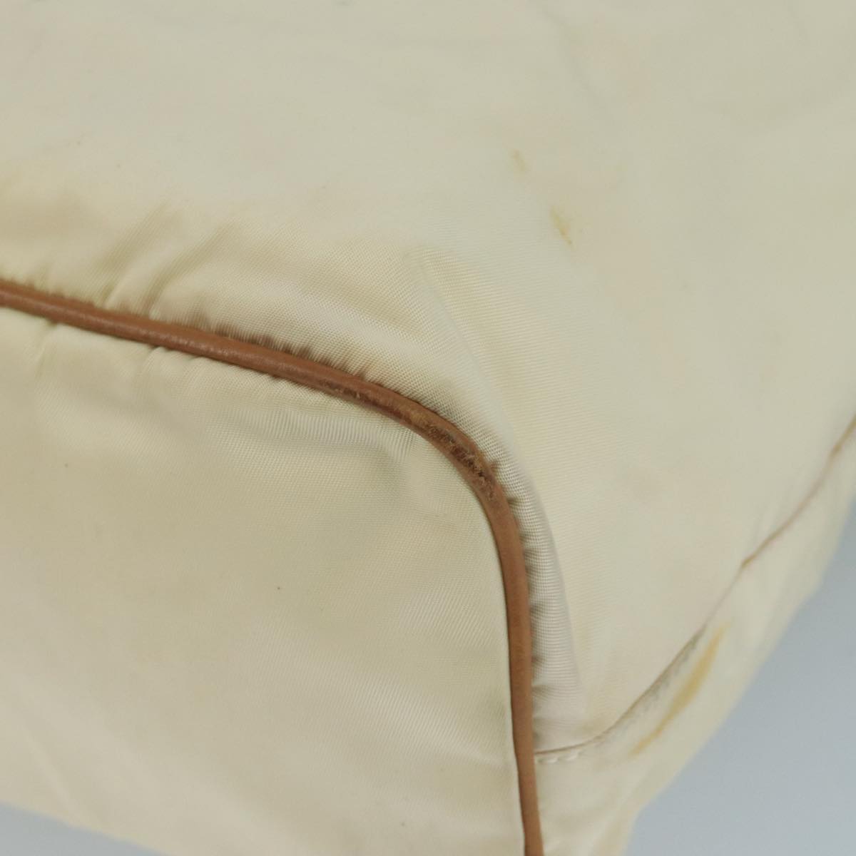 PRADA Shoulder Bag Nylon White Auth 109902