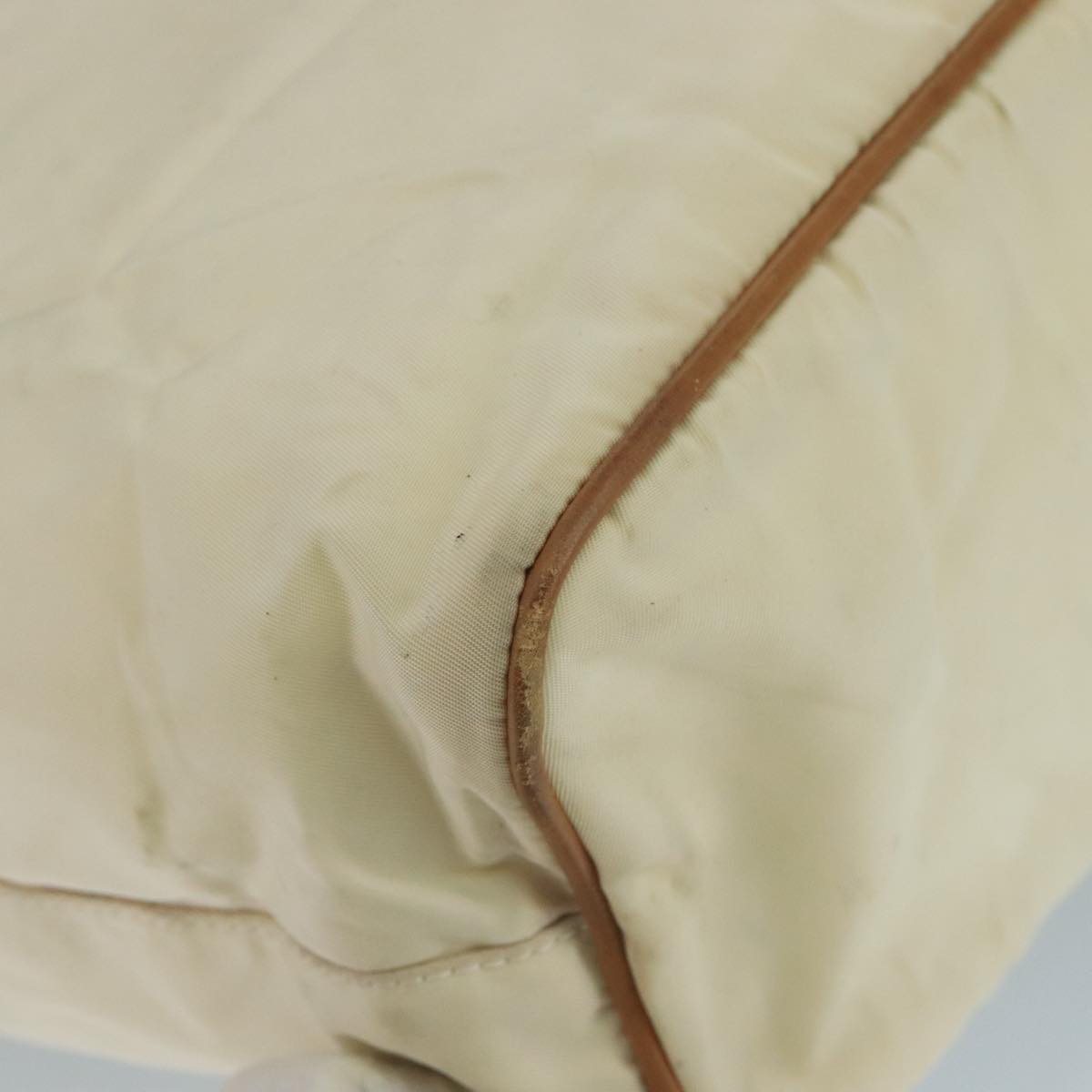 PRADA Shoulder Bag Nylon White Auth 109902