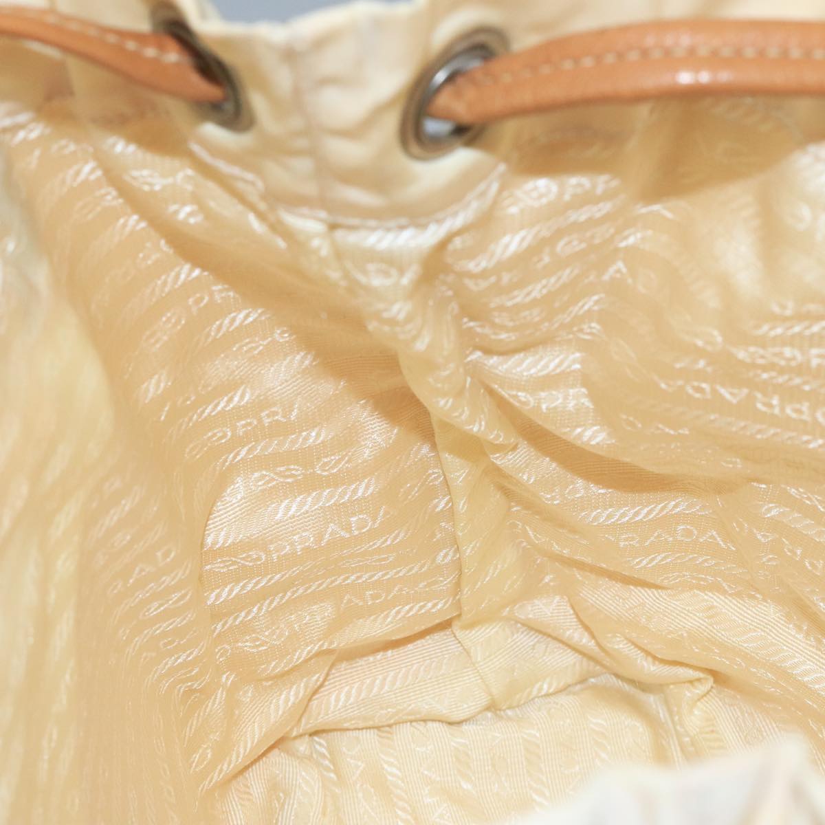 PRADA Shoulder Bag Nylon White Auth 109902