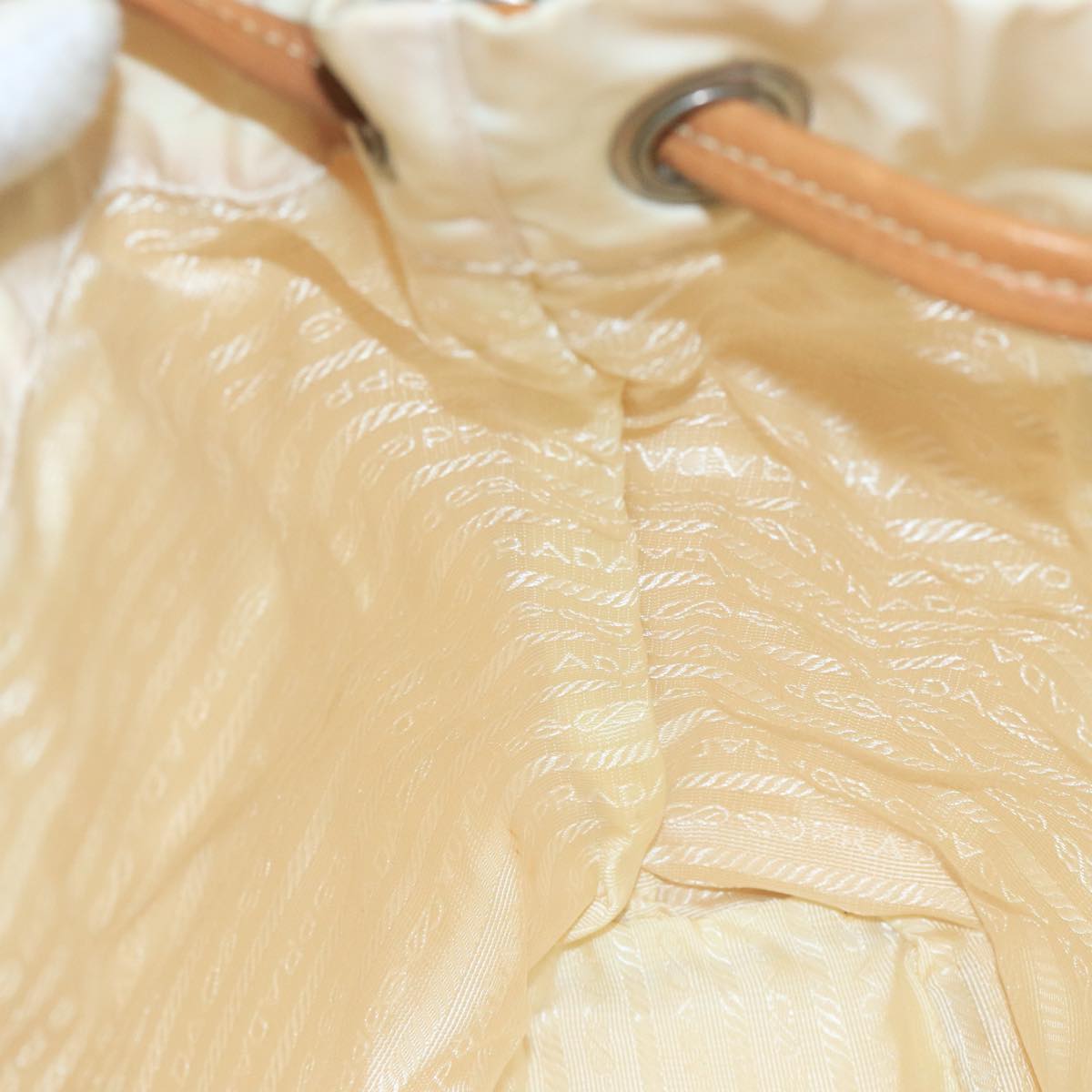 PRADA Shoulder Bag Nylon White Auth 109902