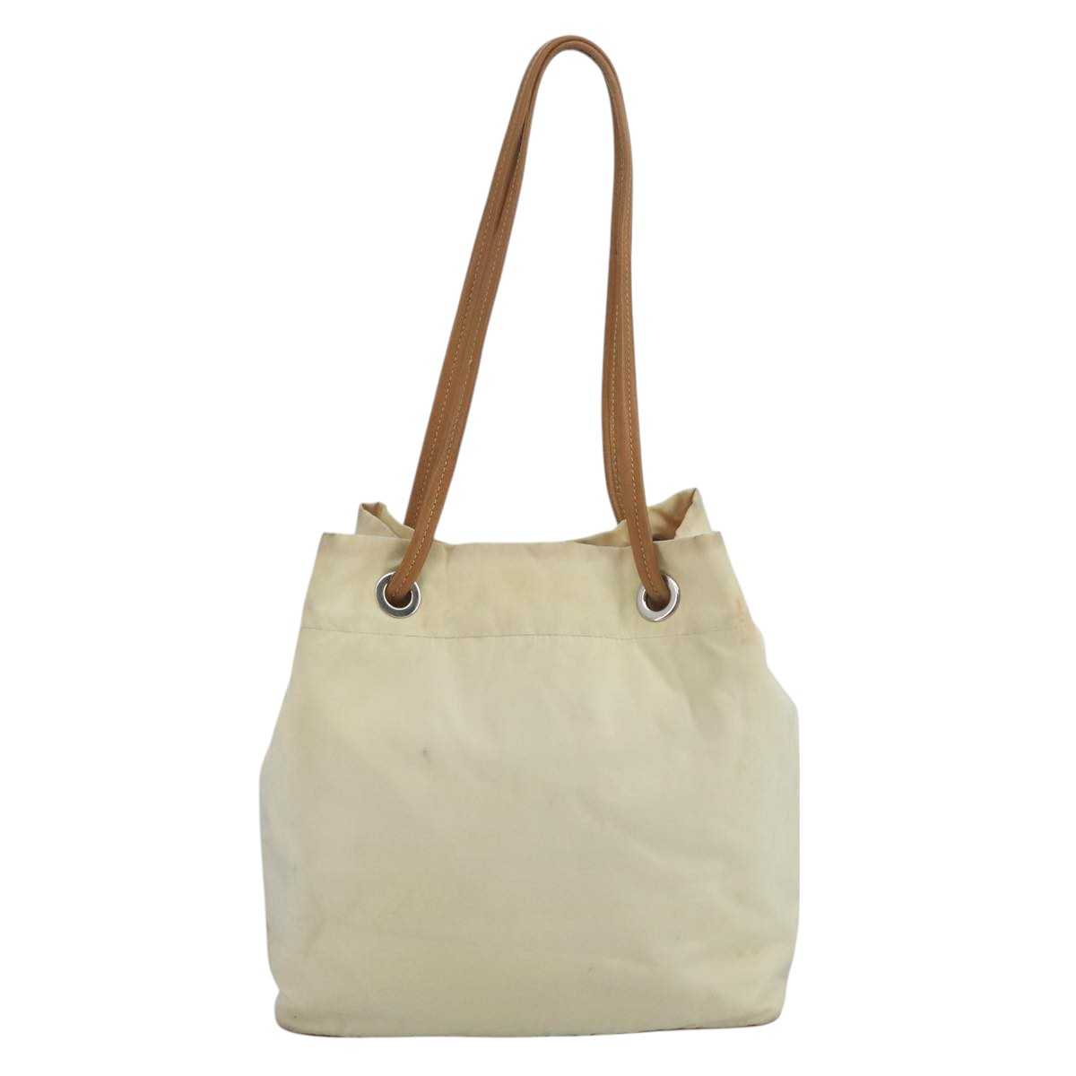 PRADA Shoulder Bag Nylon White Auth 109902