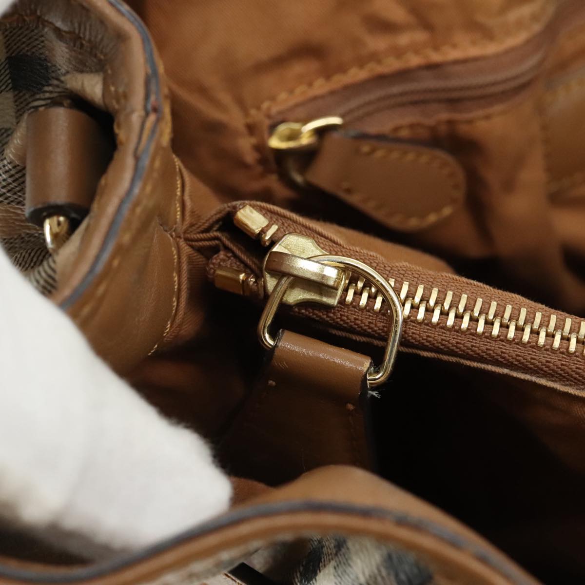 BURBERRY Nova Check Tote Bag PVC Leather 2way Beige Auth 109937