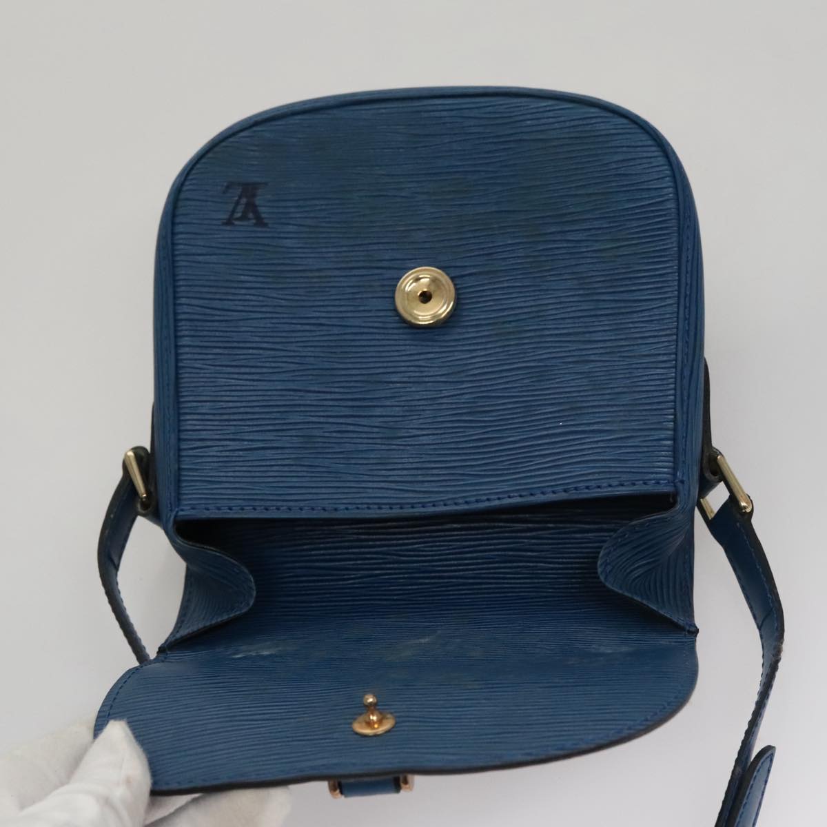 LOUIS VUITTON Epi Saint Cloud PM Shoulder Bag Blue M52195 LV Auth 109960