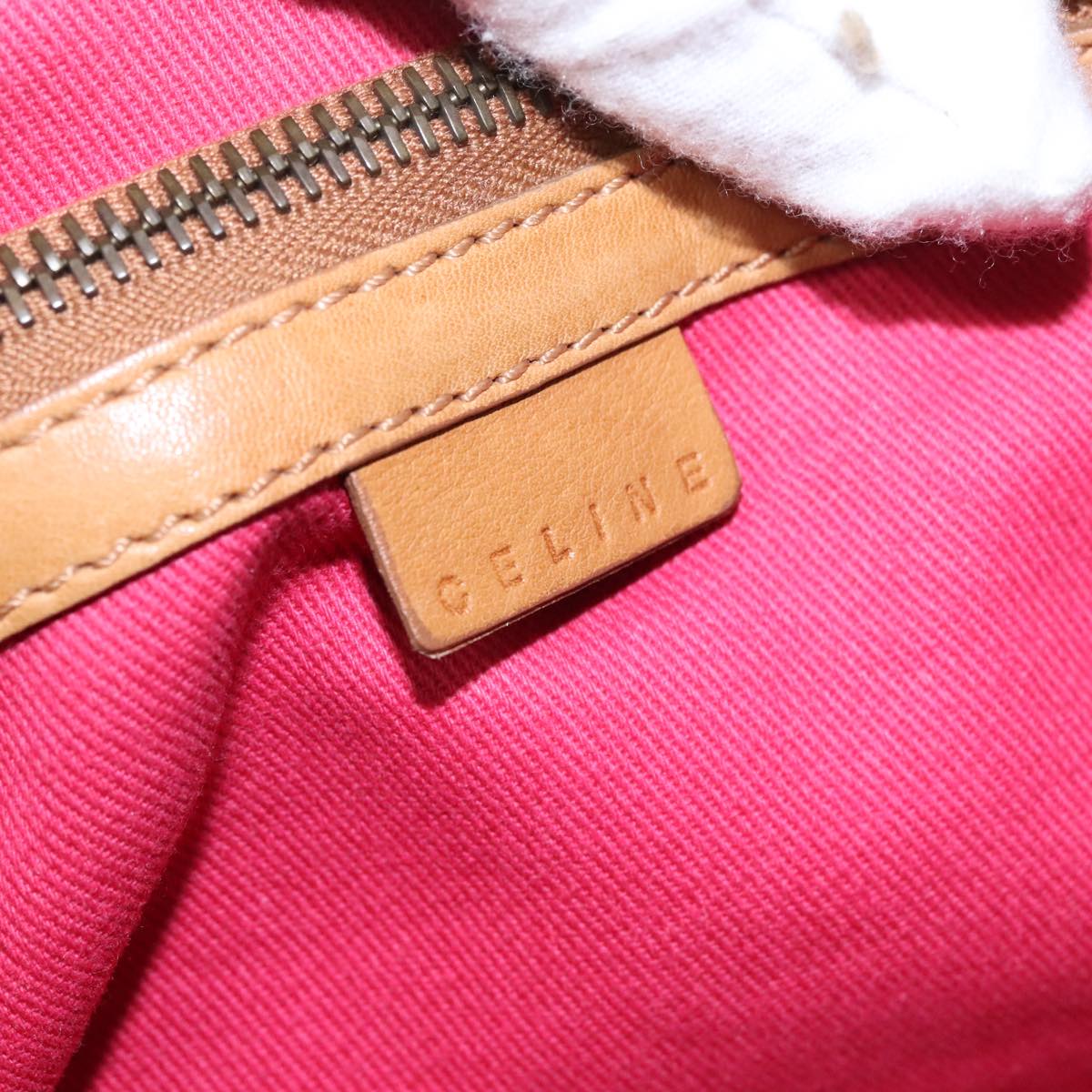 CELINE C Macadam Canvas Boogie bag Hand Bag Pink Auth 109991
