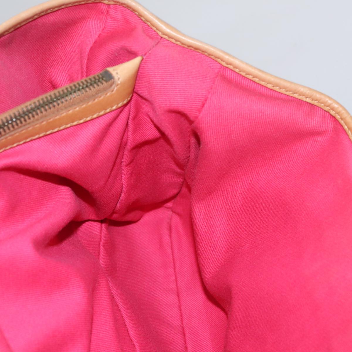 CELINE C Macadam Canvas Boogie bag Hand Bag Pink Auth 109991