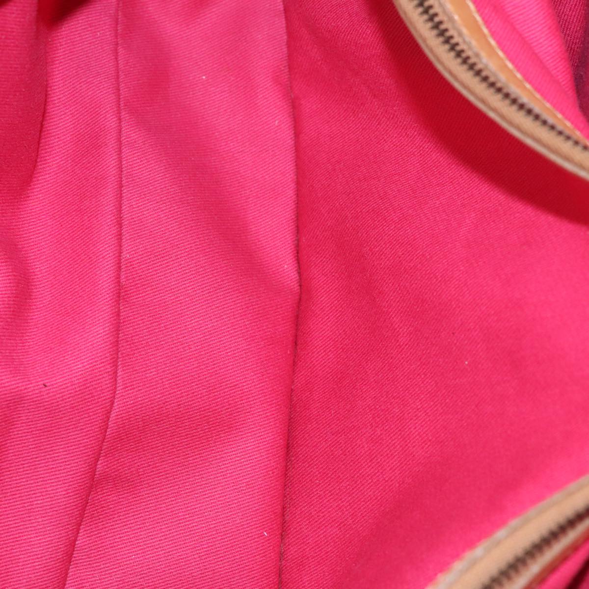 CELINE C Macadam Canvas Boogie bag Hand Bag Pink Auth 109991